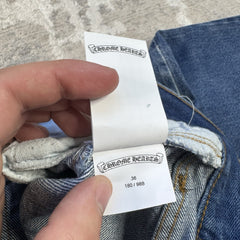 Chrome Hearts Levi 501 Leather Patch Cross Denim Jeans 