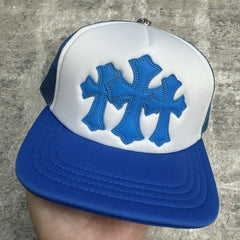 Chrome Hearts Leather Cross Patch Trucker Hat 