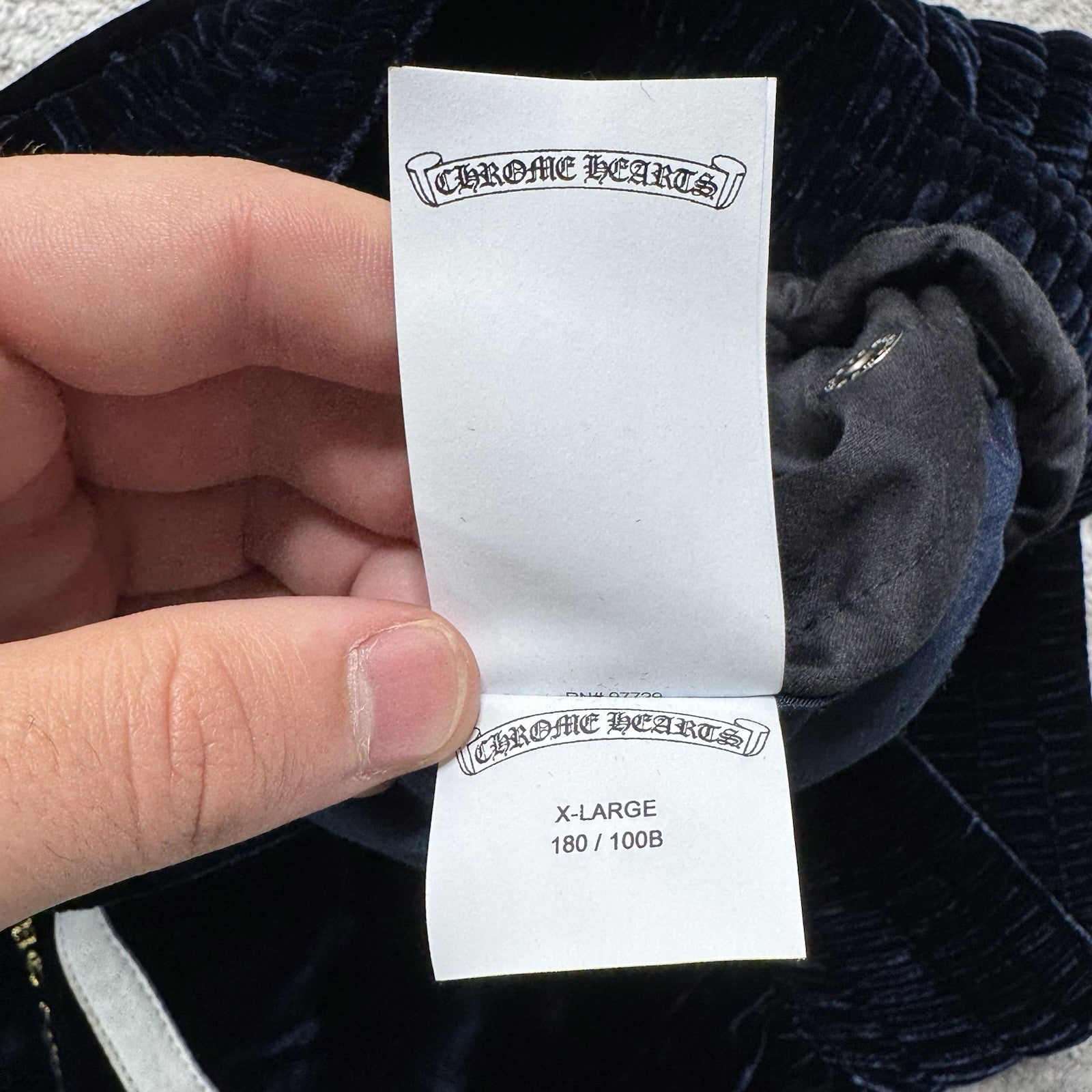 Chrome Hearts Velour Leather Track Pants 