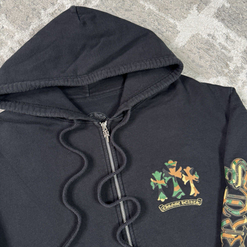 Chrome Hearts Camo Horseshoe Thermal Zip Up Hoodie