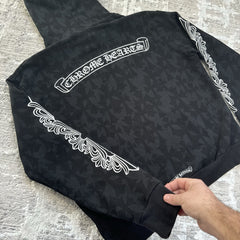 Chrome Hearts Allover Cemetery Cross Print Pullover Hoodie 