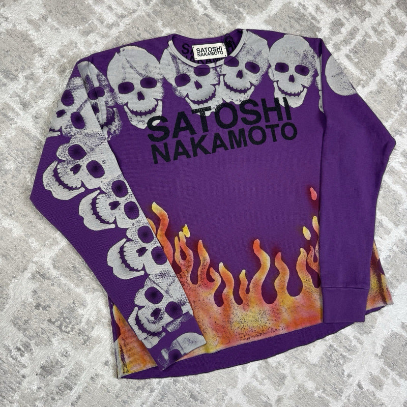 Satoshi Nakamoto Lost Boys Skull Thermal Long Sleeve Shirt 