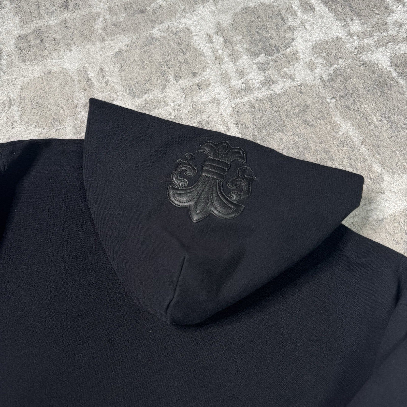 Chrome Hearts Fleur Leather Patch Pullover Hoodie 