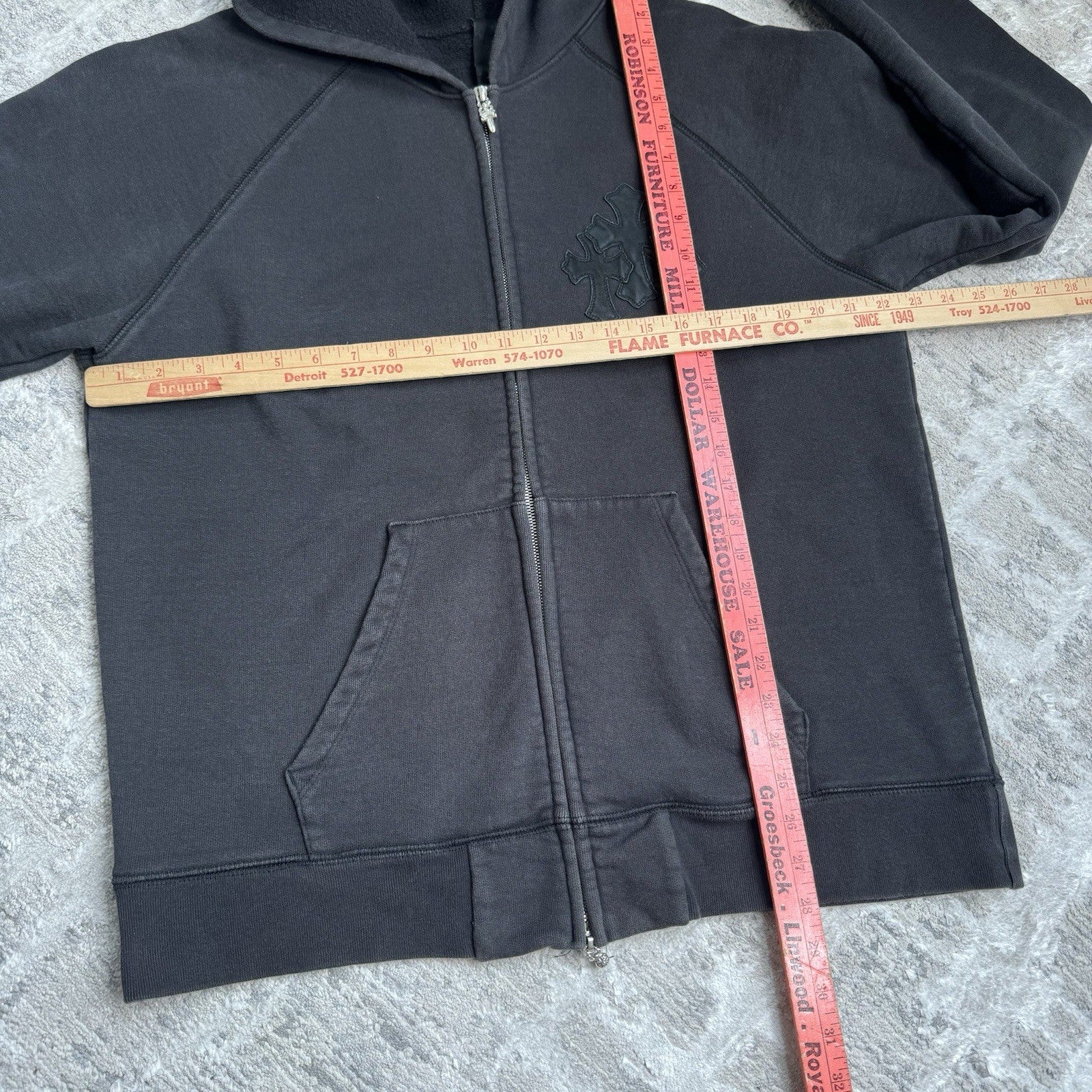 Chrome Hearts Paper Jam Triple Cross Zip Up Hoodie 