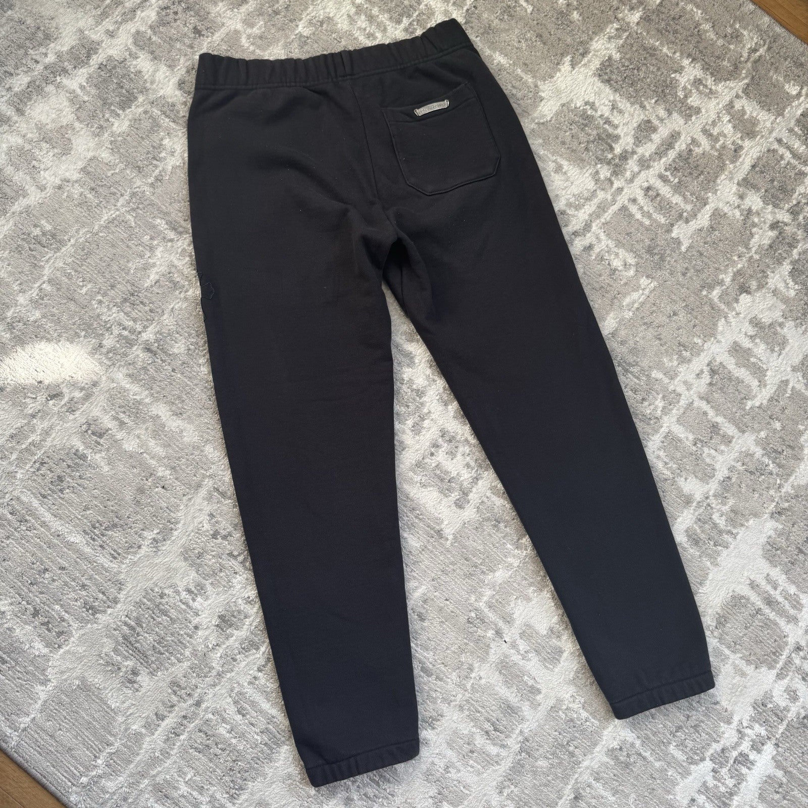 Chrome Hearts Paperjam Leather Triple Cross Patch Sweatpants 