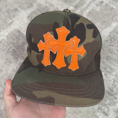 Chrome Hearts Camo Triple Cross Patch Cemetery Trucker Hat