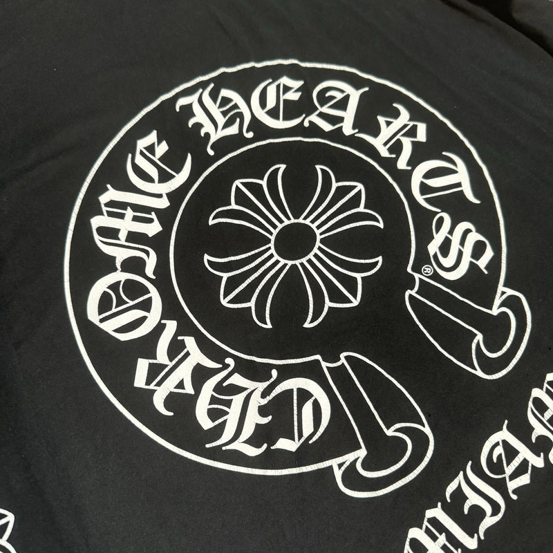 Chrome Hearts Miami Exclusive Floral Sleeve Horseshoe Tee Shirt 