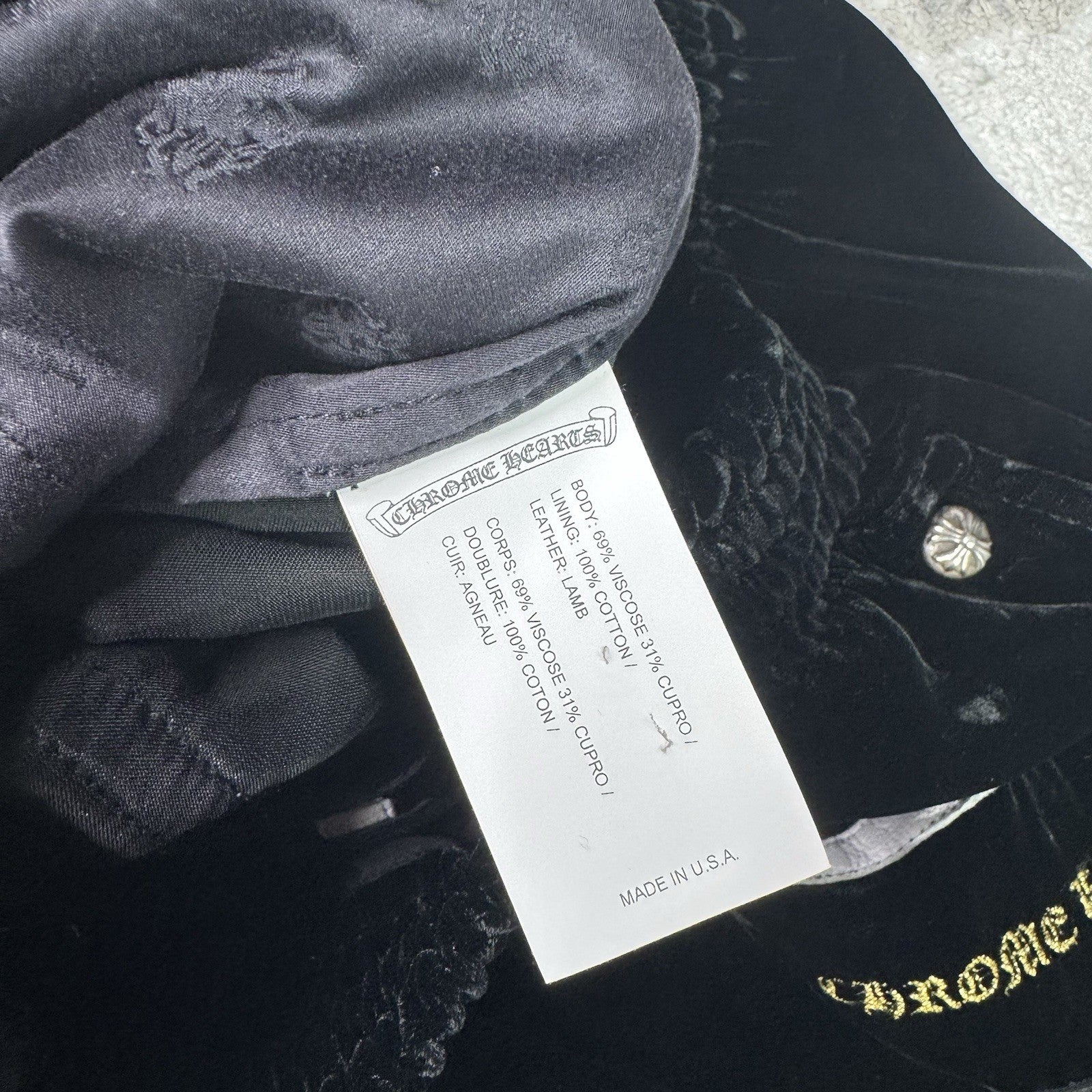 Chrome Hearts Velour Leather Track Pant 