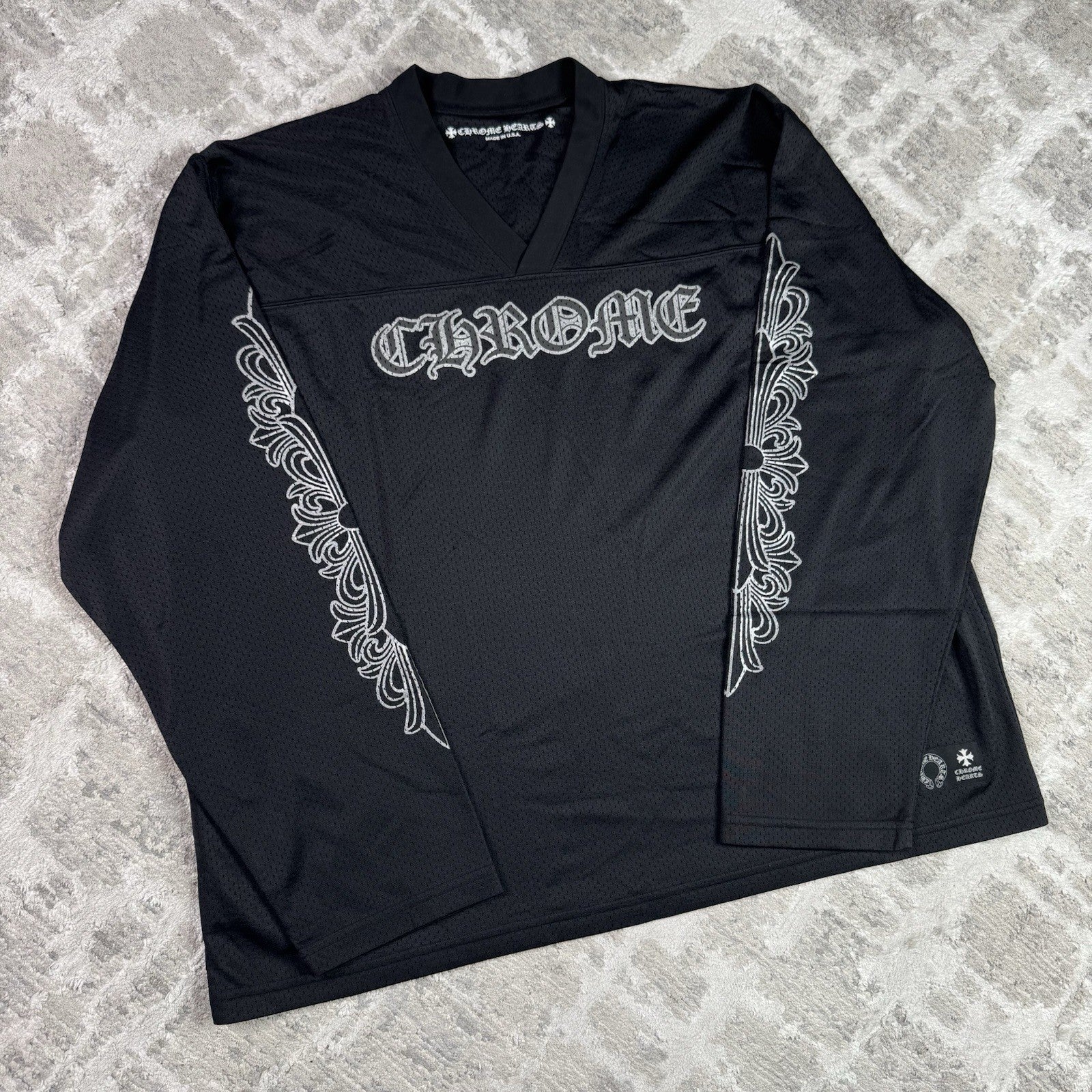 Chrome Hearts Mesh Stadium Floral Long Sleeve Jersey 