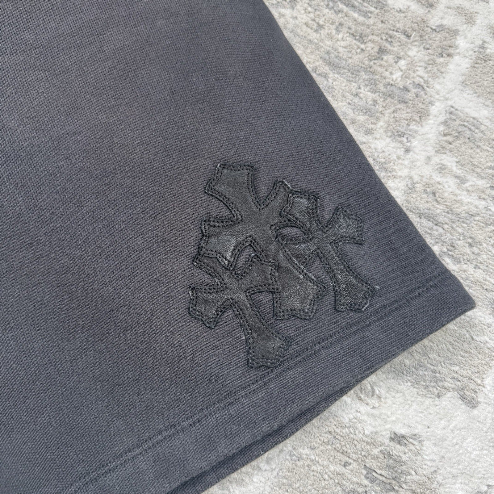 Chrome Hearts Paperjam Leather Triple Cross Sweatshirts