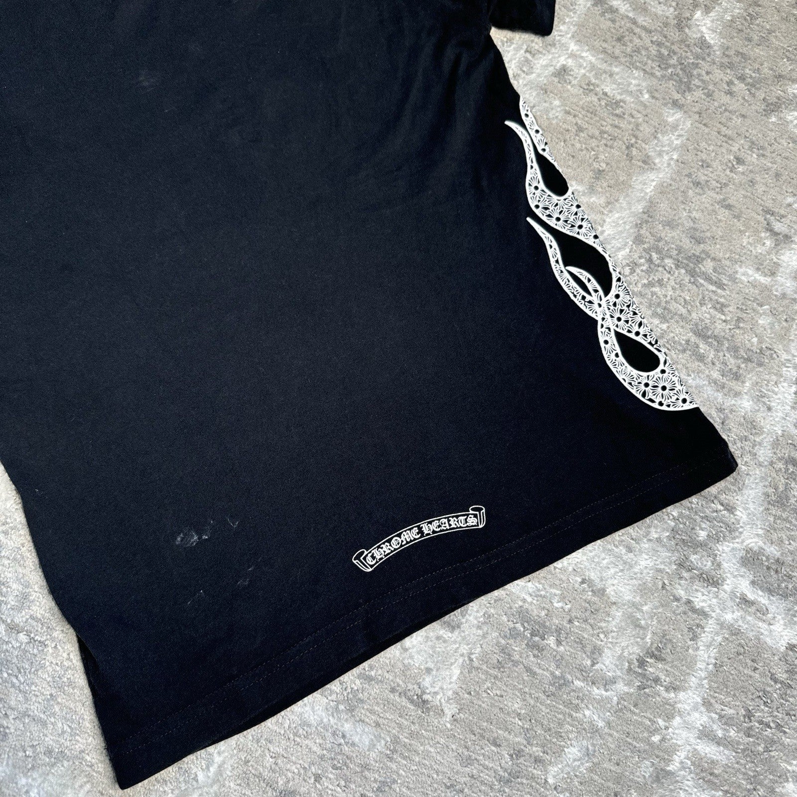 Chrome Hearts Flame Logo Short Sleeve Pocket Tee Shirt 