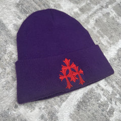 Chrome Hearts Triple Cross Embroidered Logo Beanie Hat
