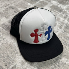 Chrome Hearts 4th Of July Leather Triple Cross Trucker Hat