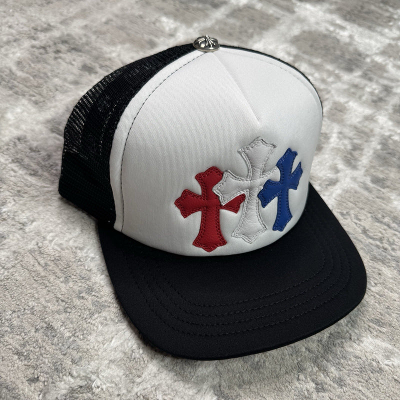 Chrome Hearts 4th Of July Leather Triple Cross Trucker Hat