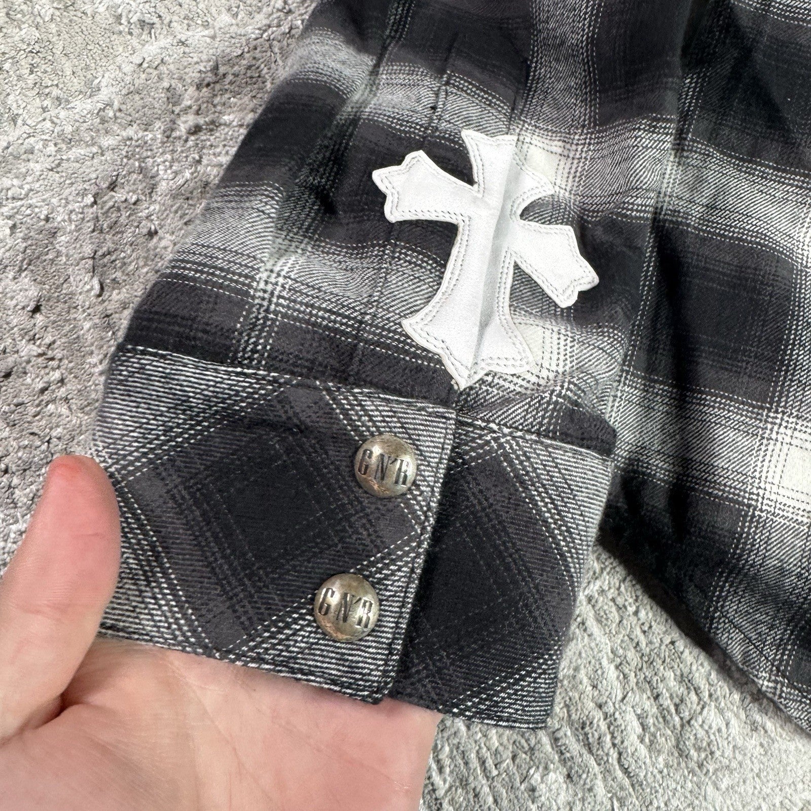 Chrome Hearts Guns N Roses Leather Button Up 