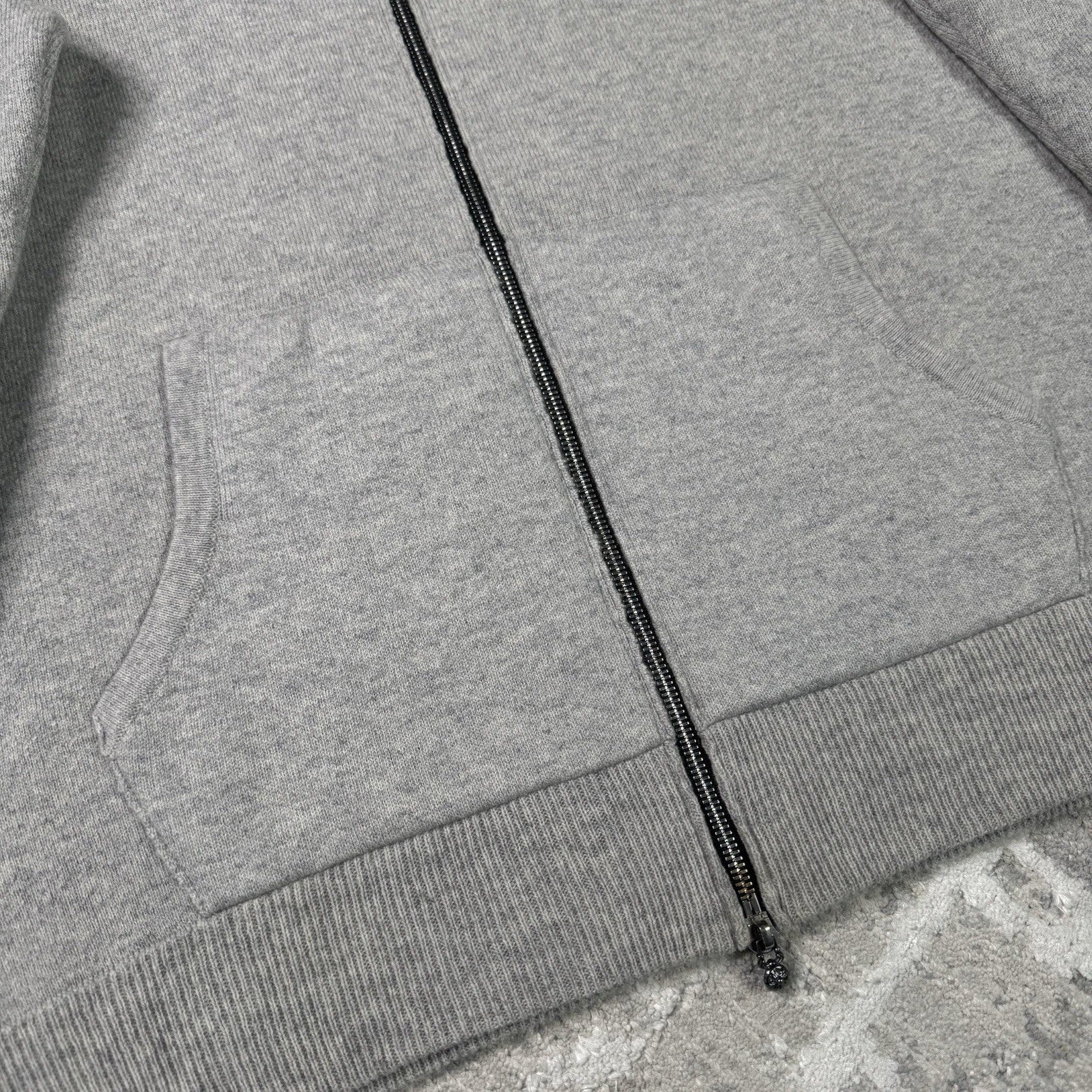 Chrome Hearts Cashmere Embroidered Sleeve Logo Zip Up Hoodie 