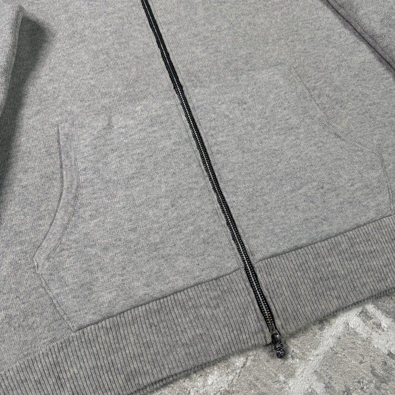 Chrome Hearts Cashmere Embroidered Sleeve Logo Zip Up Hoodie 