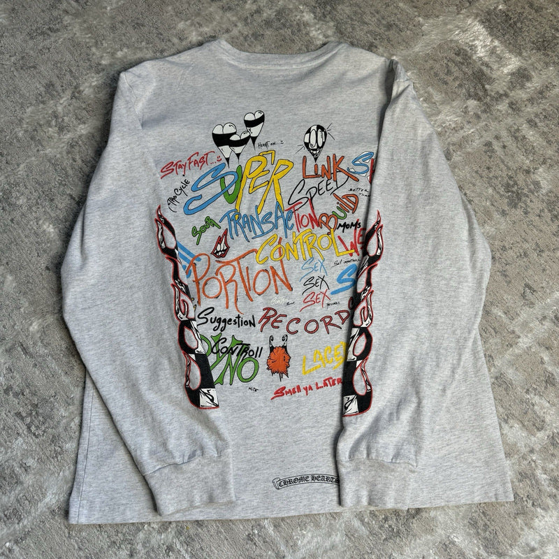 Chrome Hearts Matty Boy Brain Long Sleeve Pocket Tee Shirt 