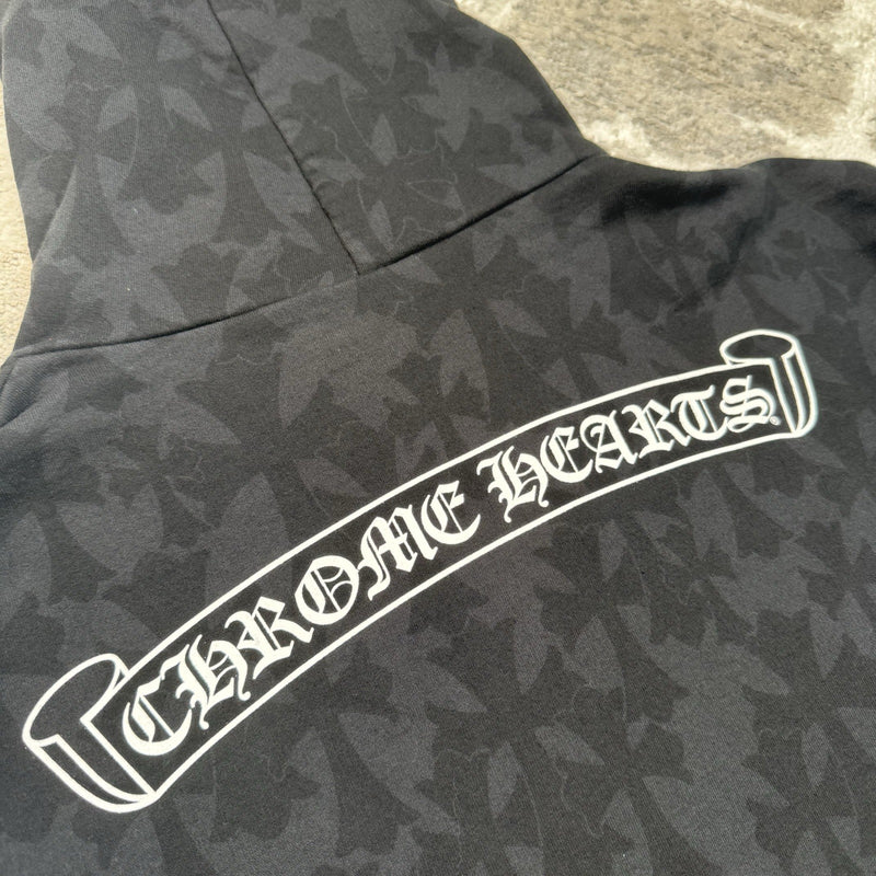 Chrome Hearts Cemetery Cross Monogram Zip Up Hoodie 