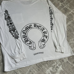 Chrome Hearts Floral Horseshoe Long Sleeve Pocket Tee Shirt 
