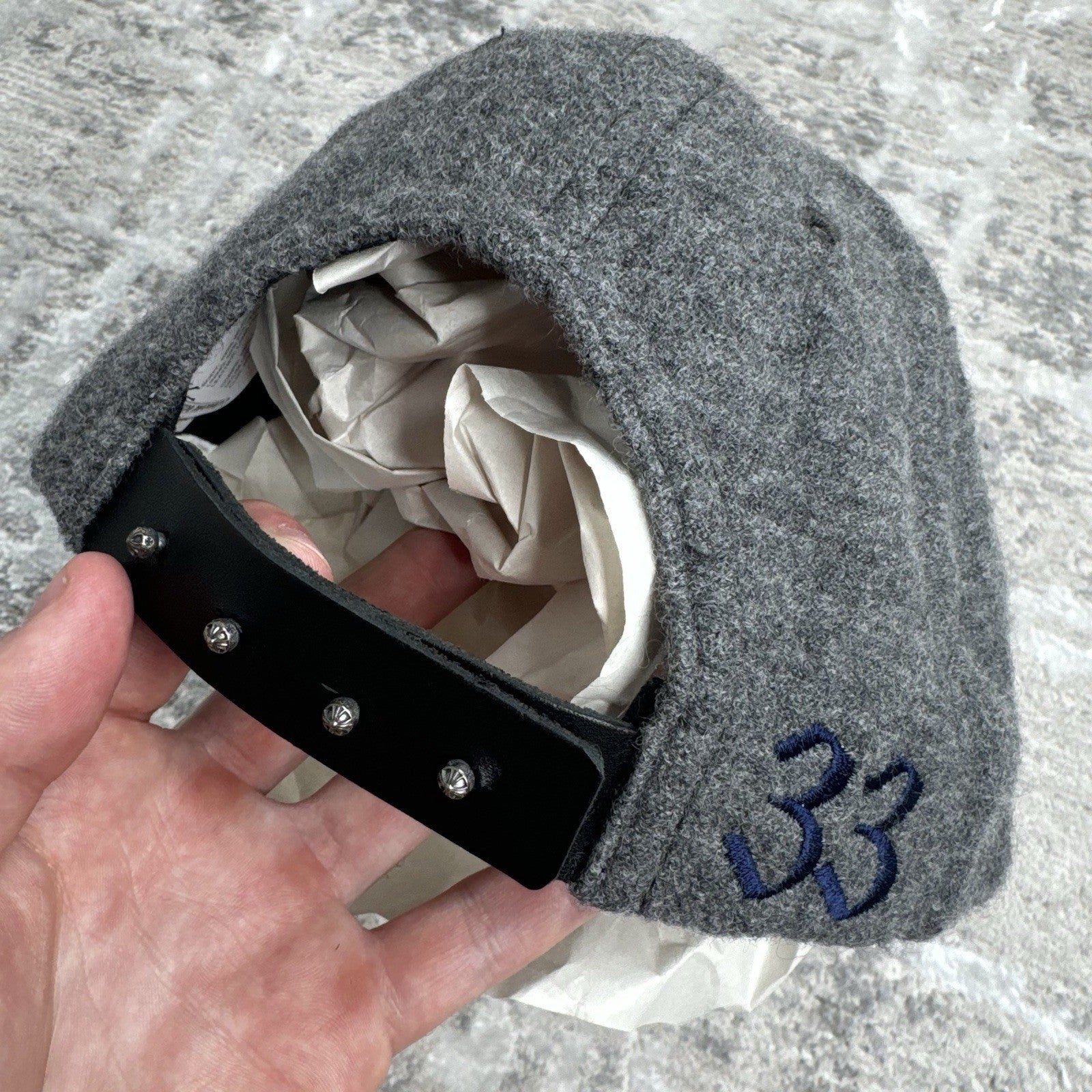 Chrome Hearts Wool Leather Strap Hat ‘grey’ 