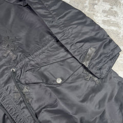 Chrome Hearts Cross Patch Nylon Fishtail Zip Up Parka Jacket 