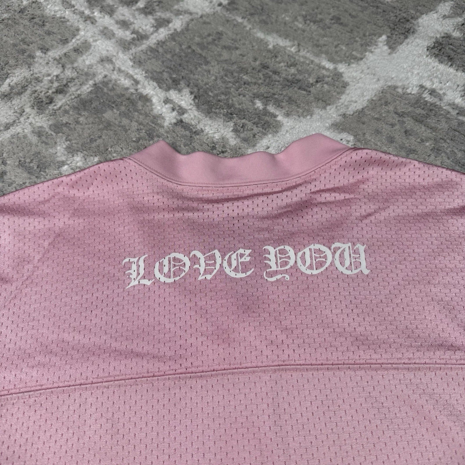 Chrome Hearts Mesh Pink Long Sleeve Stadium Jersey 