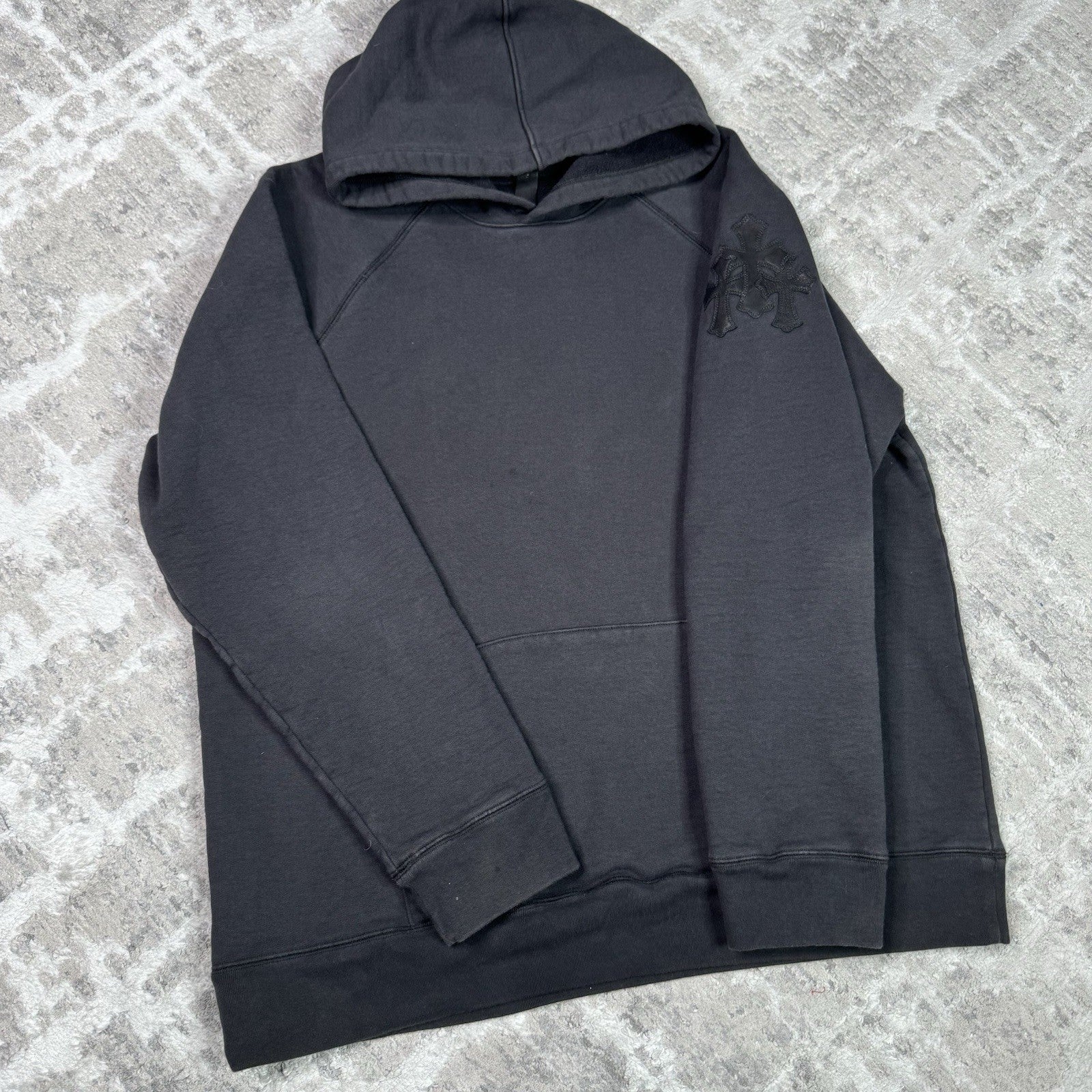 Chrome Hearts Paper Jam Leather Triple Cross Pullover Hoodie