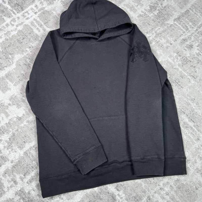 Chrome Hearts Paper Jam Leather Triple Cross Pullover Hoodie
