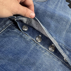 Chrome Hearts Levi 501 Leather Patch Cross Denim Jeans 