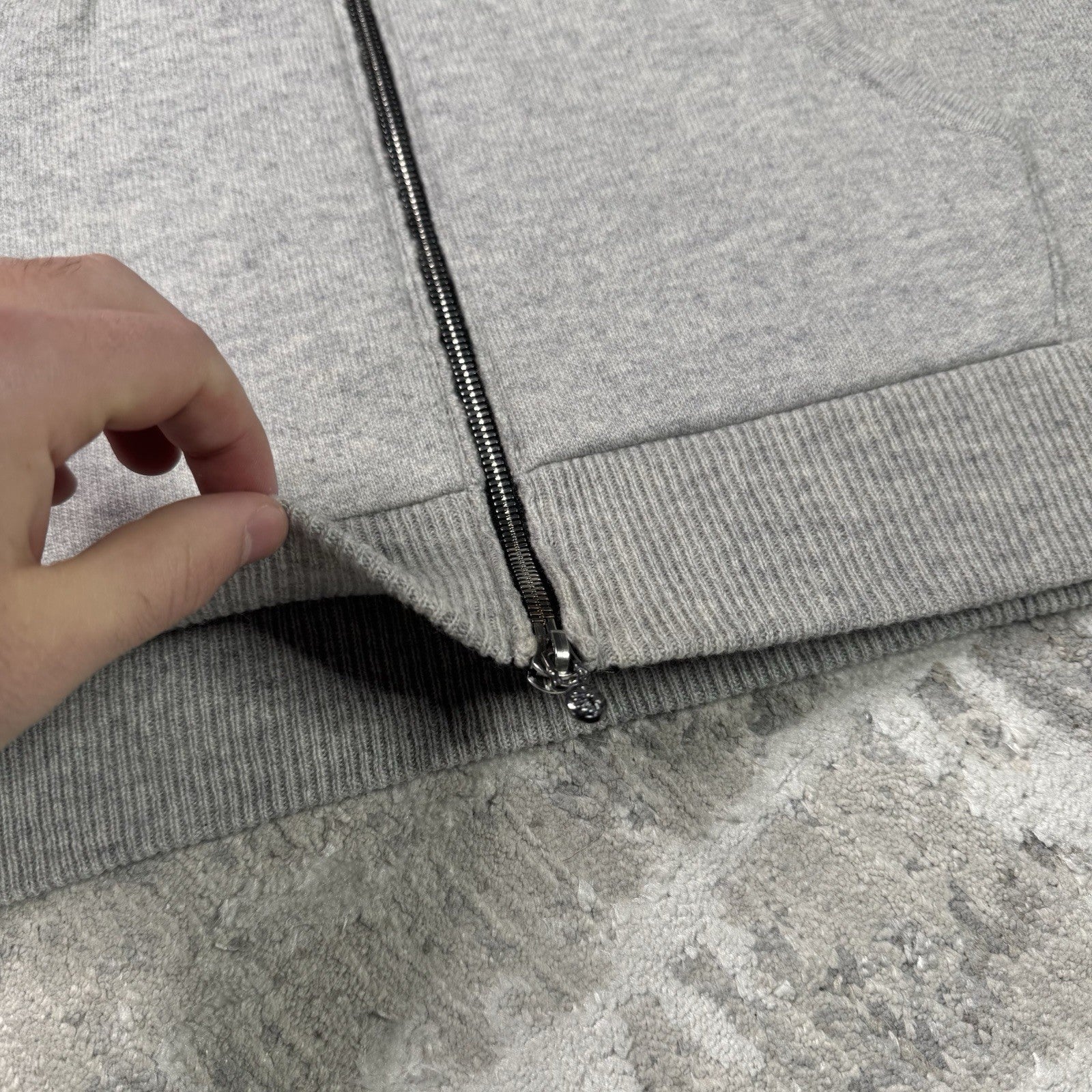 Chrome Hearts Cashmere Embroidered Sleeve Logo Zip Up Hoodie 