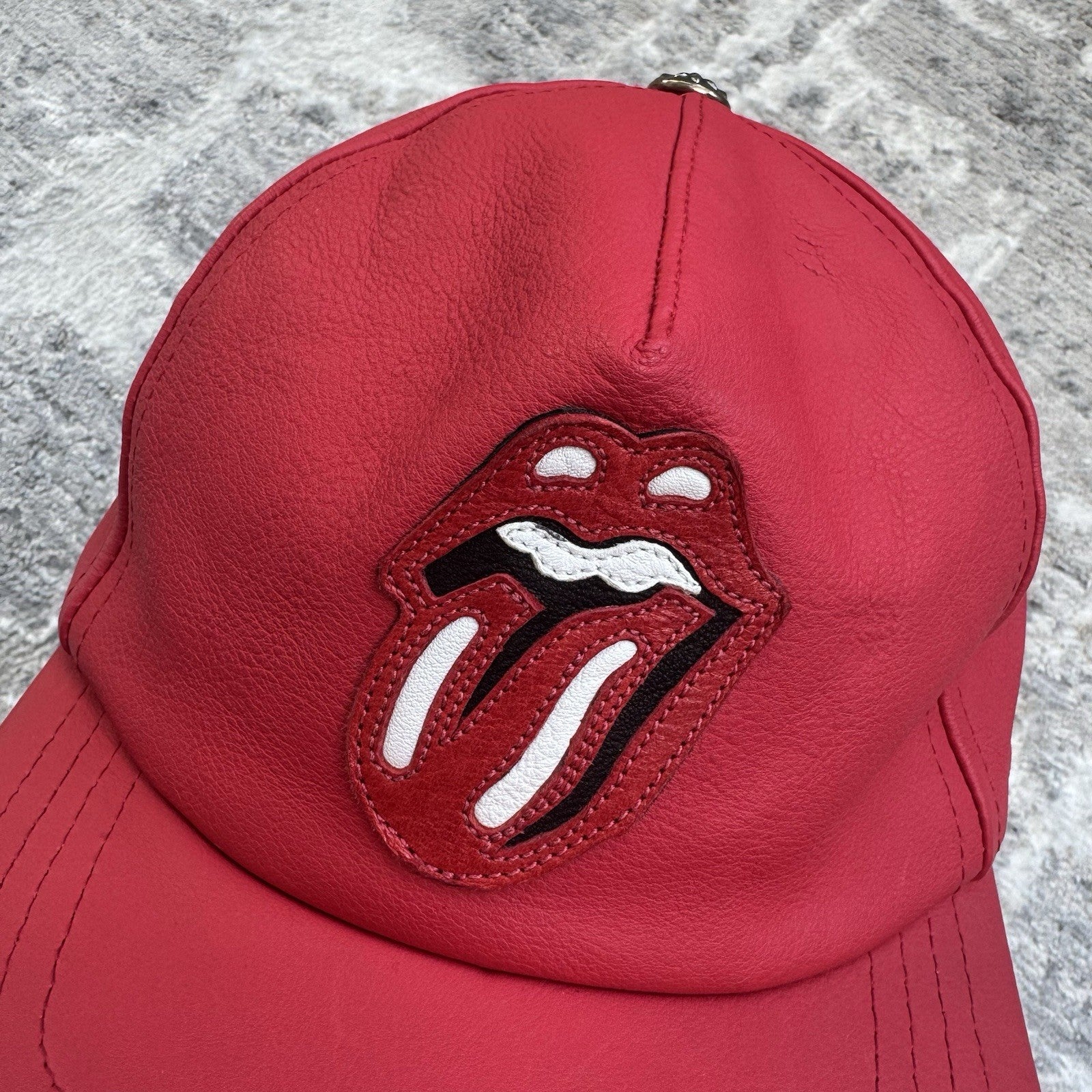 Chrome Heart Rolling Stones leather patch hat