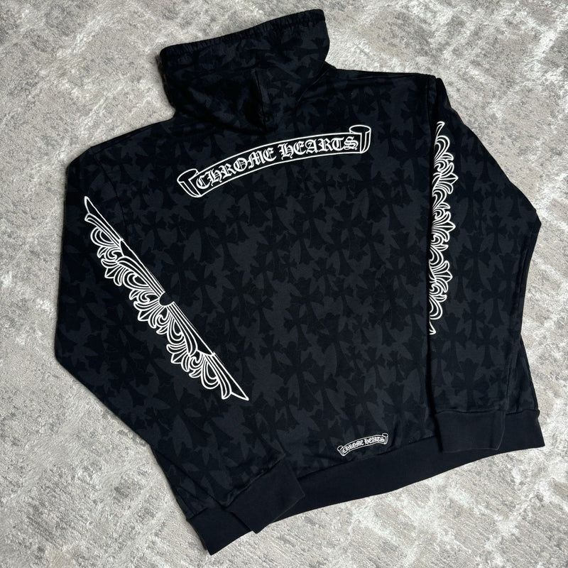 Chrome Hearts Cemetery Cross Zip Up Hoodie 
