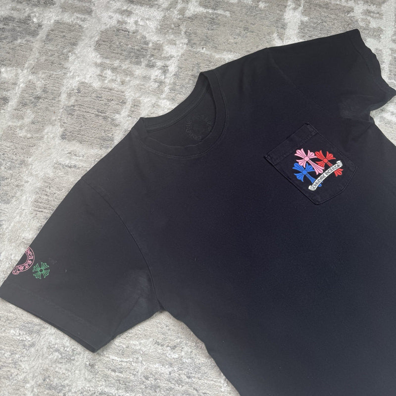 Chrome Hearts Cemetery Cross Multi-color Short Sleeve Tee Shirt 