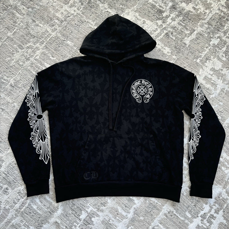 Chrome Hearts Allover Cemetery Cross Print Pullover Hoodie 