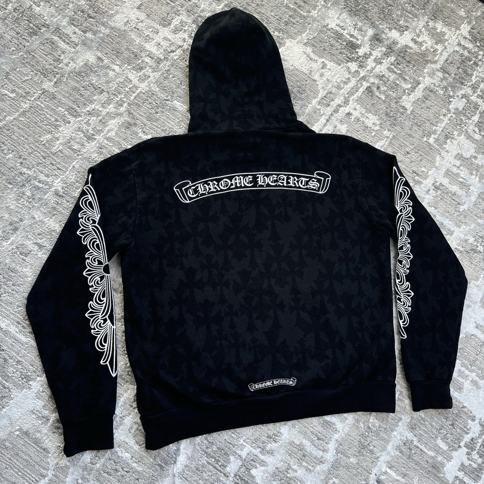 Chrome Hearts Allover Cemetery Cross Print Pullover Hoodie 