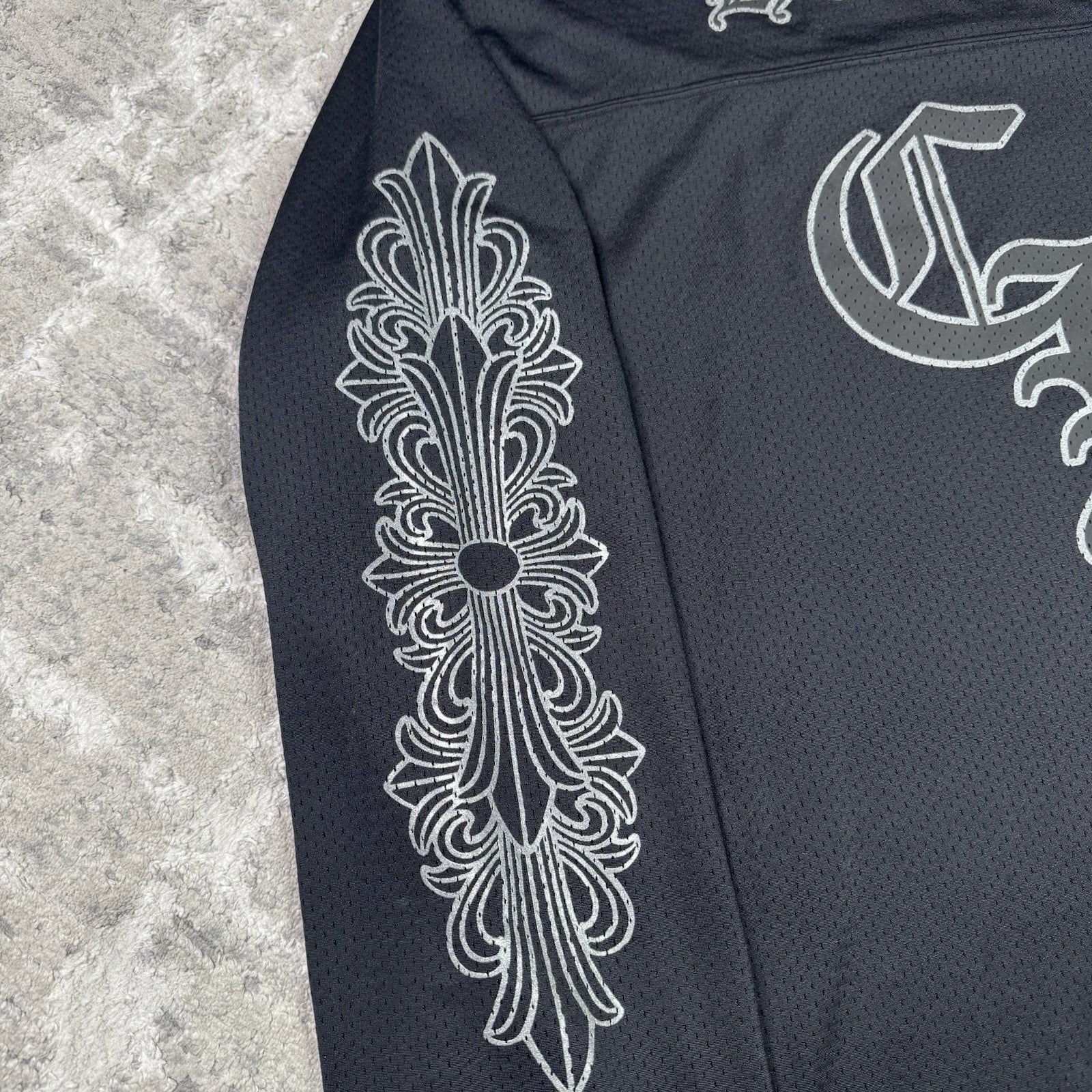 Chrome Hearts Mesh Stadium Floral Long Sleeve Jersey 