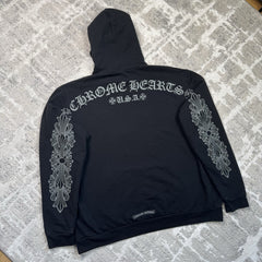Chrome Hearts Friends And Family Grey Print Floral Pullover Hoodie 