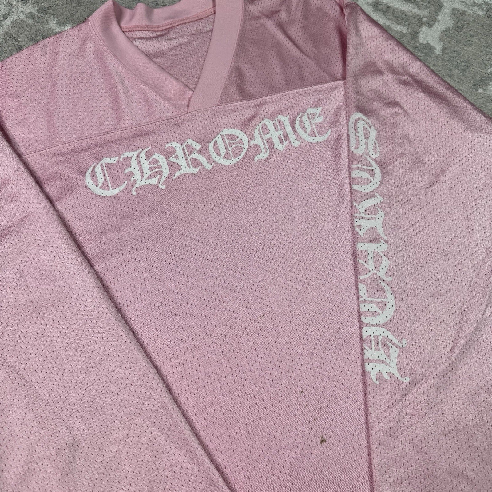 Chrome Hearts Mesh Pink Long Sleeve Stadium Jersey 