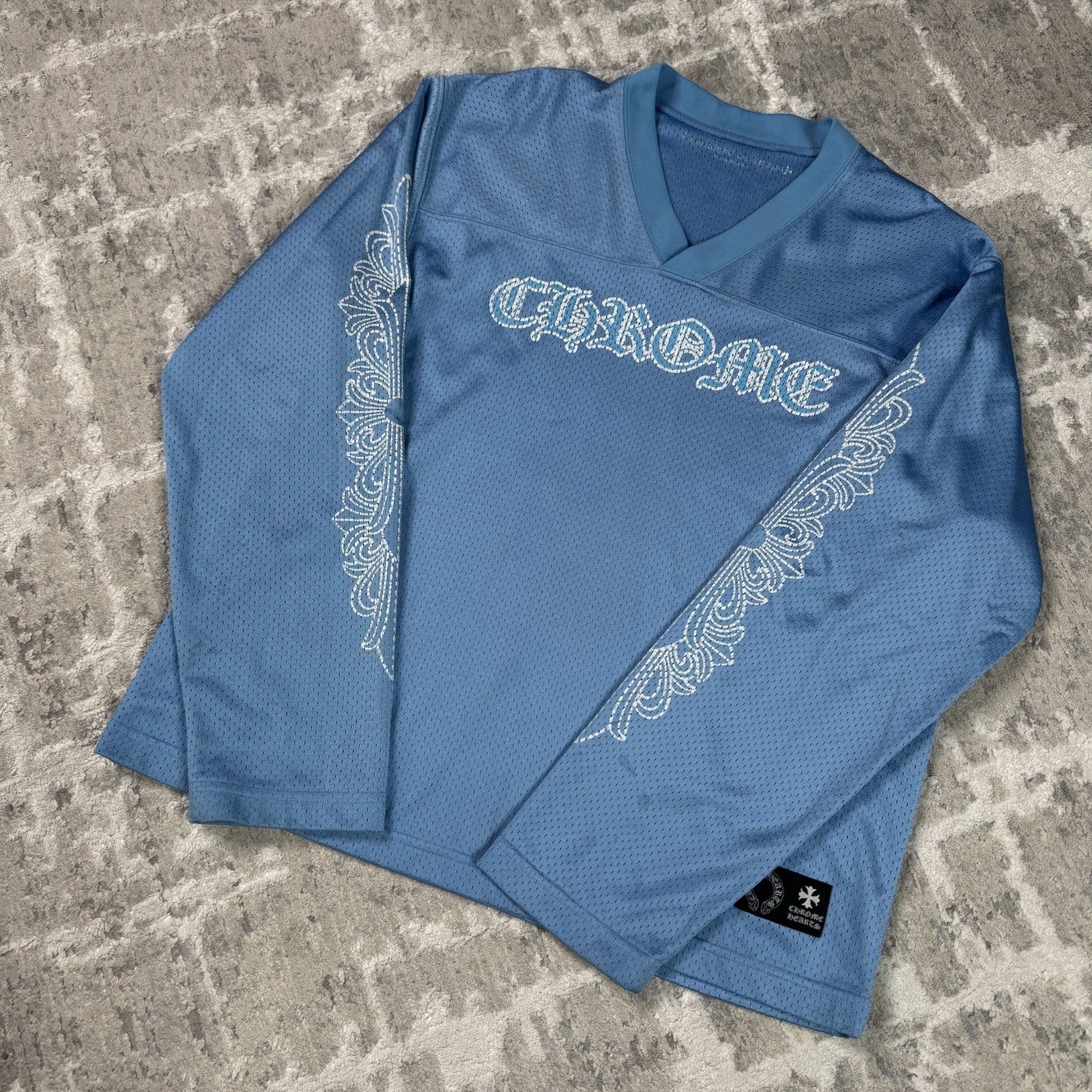 Chrome Hearts Mesh CH Stadium Floral Long Sleeve Jersey 