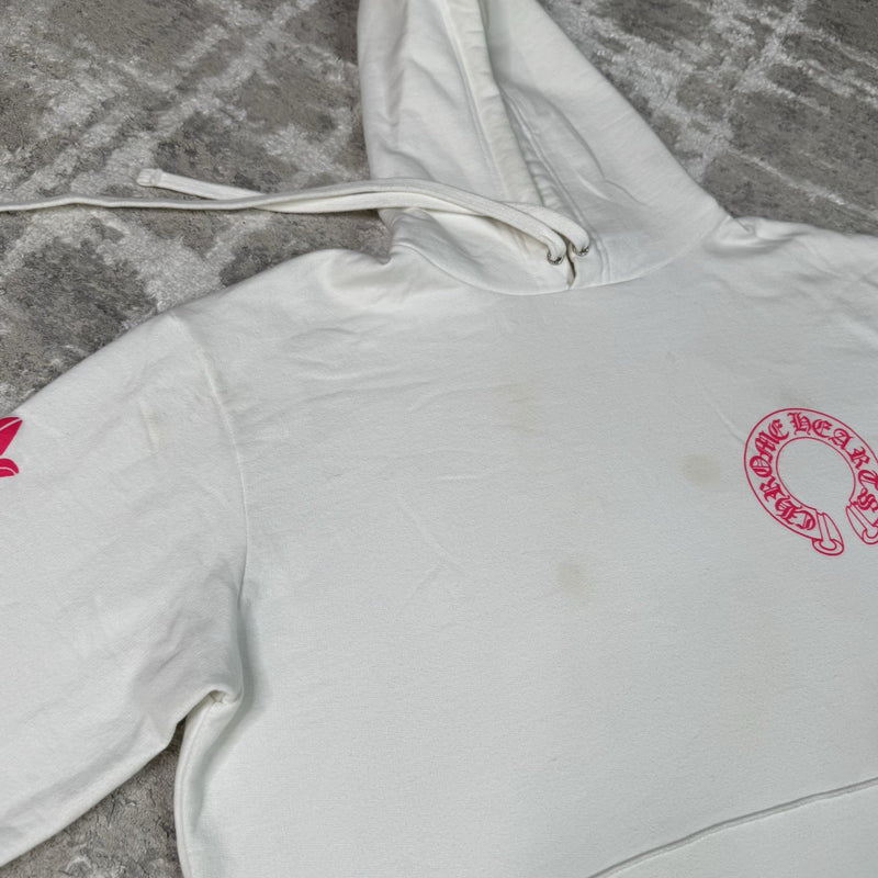 Chrome Hearts Floral Horseshoe Pink Pullover Hoodie 