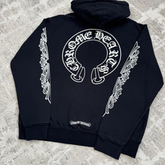 Chrome Hearts Horseshoe Floral Sleeve Pullover Hoodie 