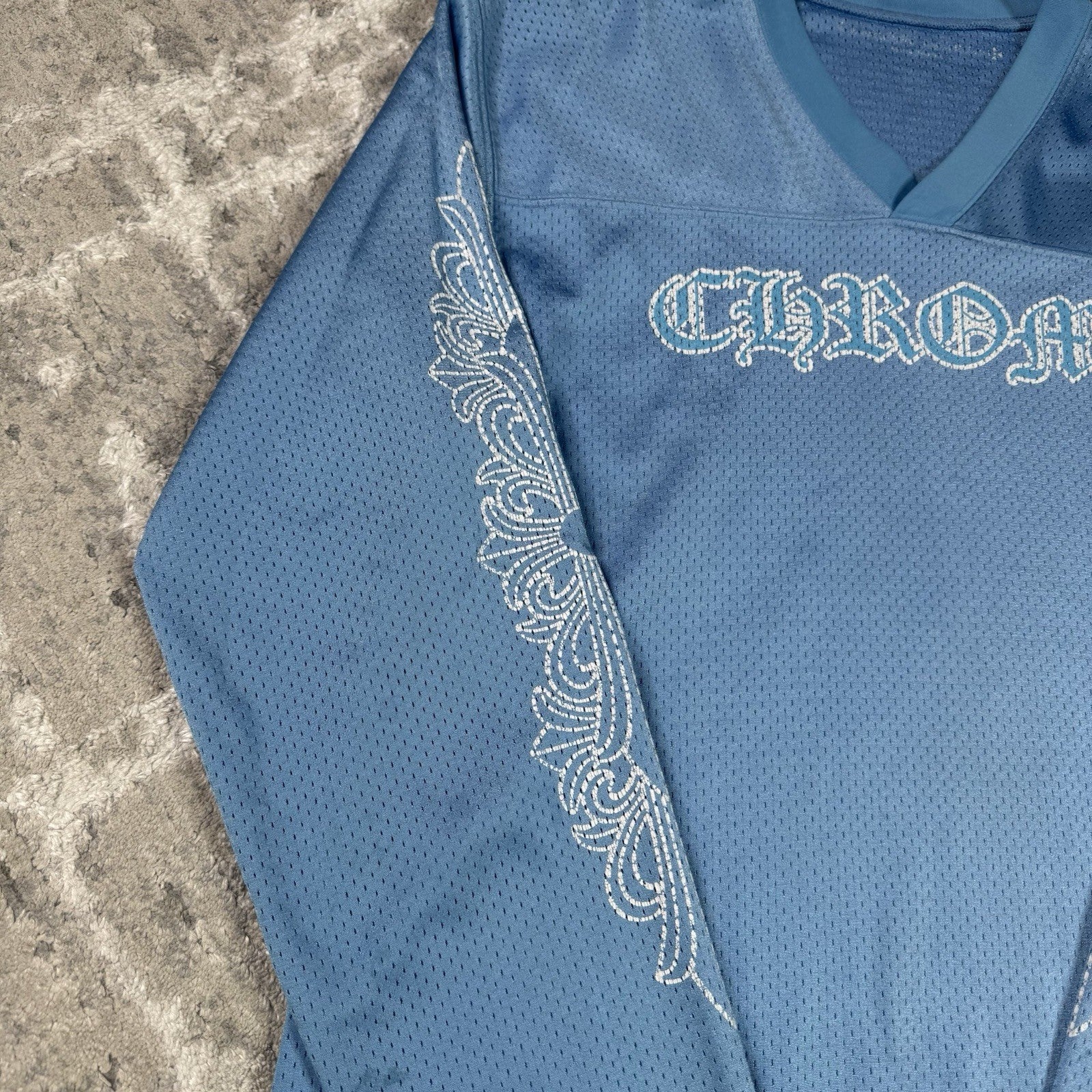 Chrome Hearts Mesh CH Stadium Floral Long Sleeve Jersey 