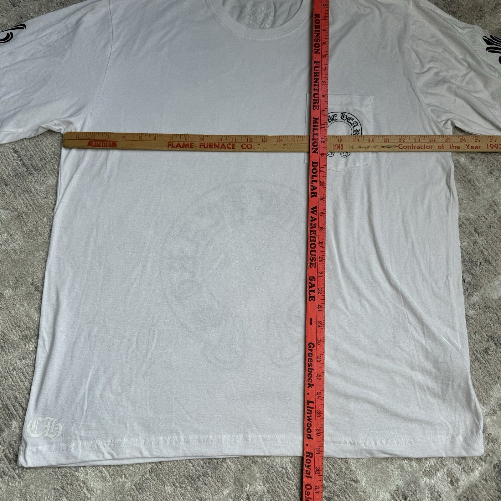 Chrome Hearts Floral Horseshoe Long Sleeve Pocket Tee Shirt 