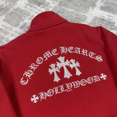 Chrome Hearts King Taco Triple Cross Embroidered Quarter Zip Pullover 