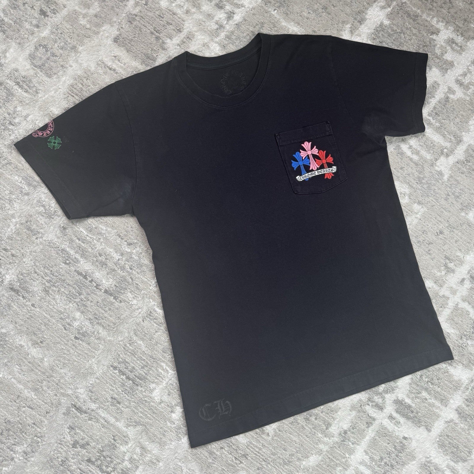 Chrome Hearts Cemetery Cross Multi-color Short Sleeve Tee Shirt 