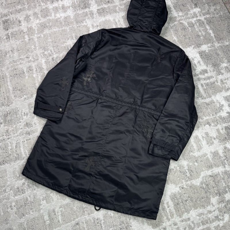 Chrome Hearts Cross Patch Nylon Fishtail Zip Up Parka Jacket 