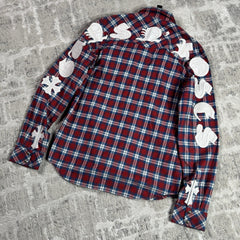 Chrome Hearts Guns N Roses Leather Patch Button Up 