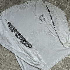 Chrome Hearts Floral Horseshoe Long Sleeve Pocket Tee Shirt 