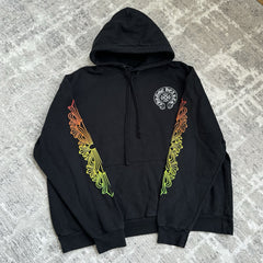 Chrome Hearts Gradient Floral Sleeve Pullover Hoodie 